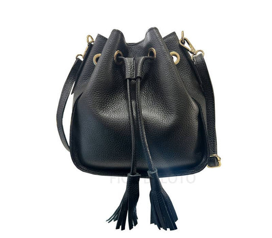 Maggie Italian Leather Bucket Bag Cross Body Purse | Made in Tuscany