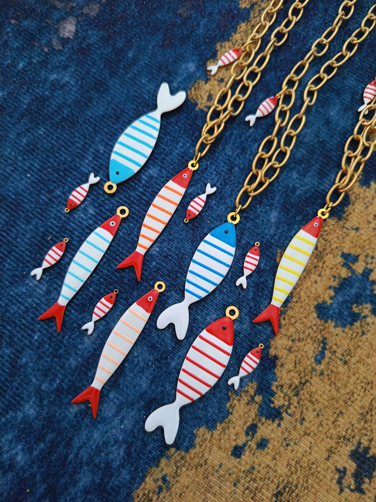 Women's Steel Necklace with Enamel Fish | Made in Lazio