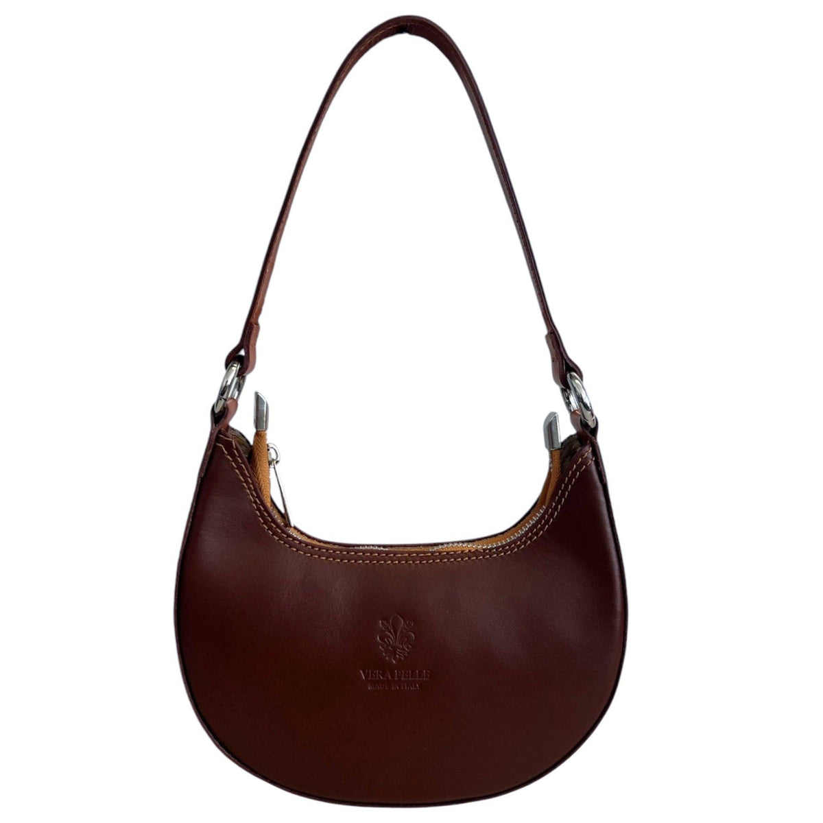 Modarno Women's Handbag with Removable Handle Bicolor in Genuine Cowhide Leather 21x5x12 cm | Made in Italy