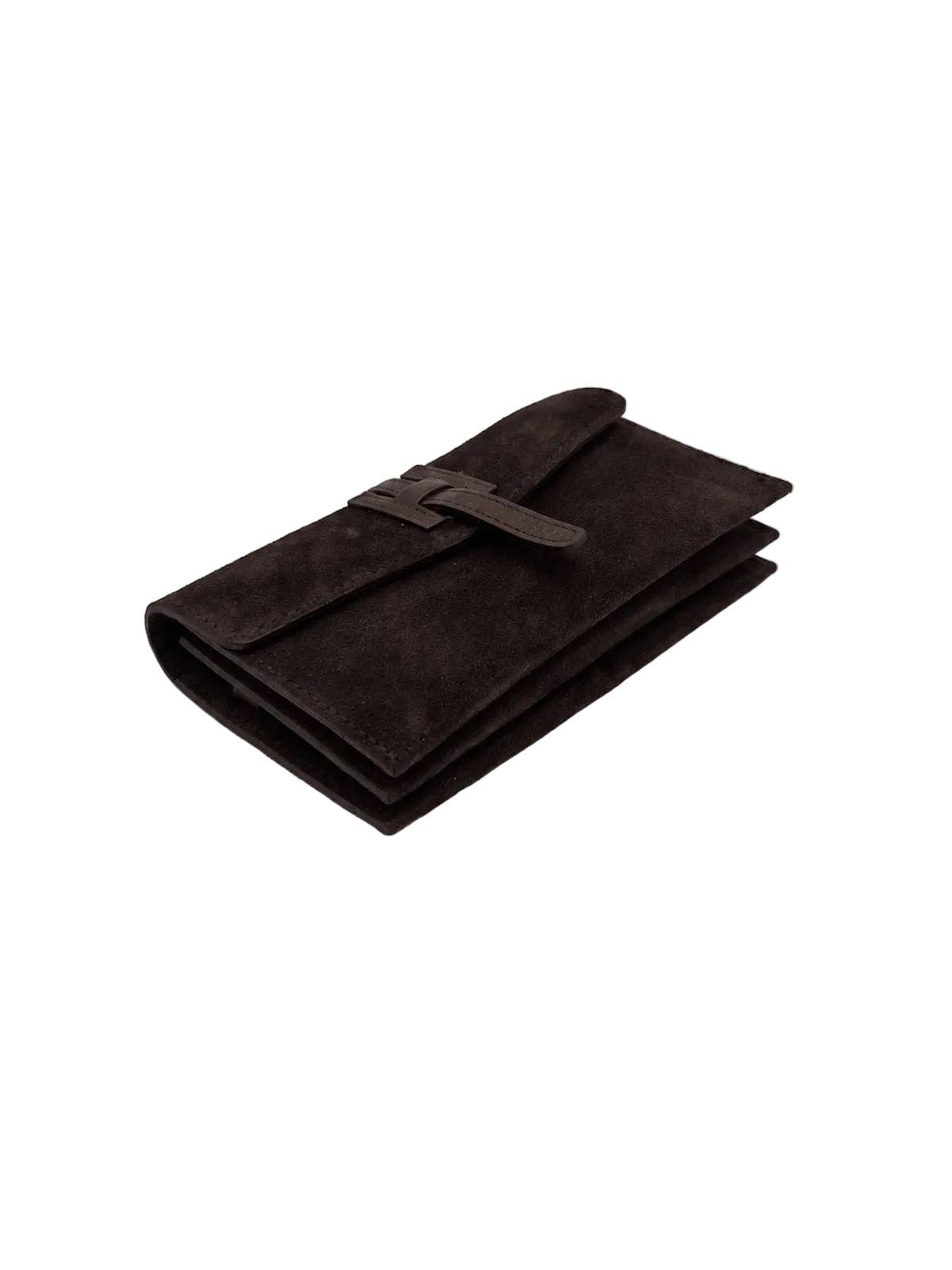 Suede and Genuine Leather Mini Clutch Bag | Made in Tuscany