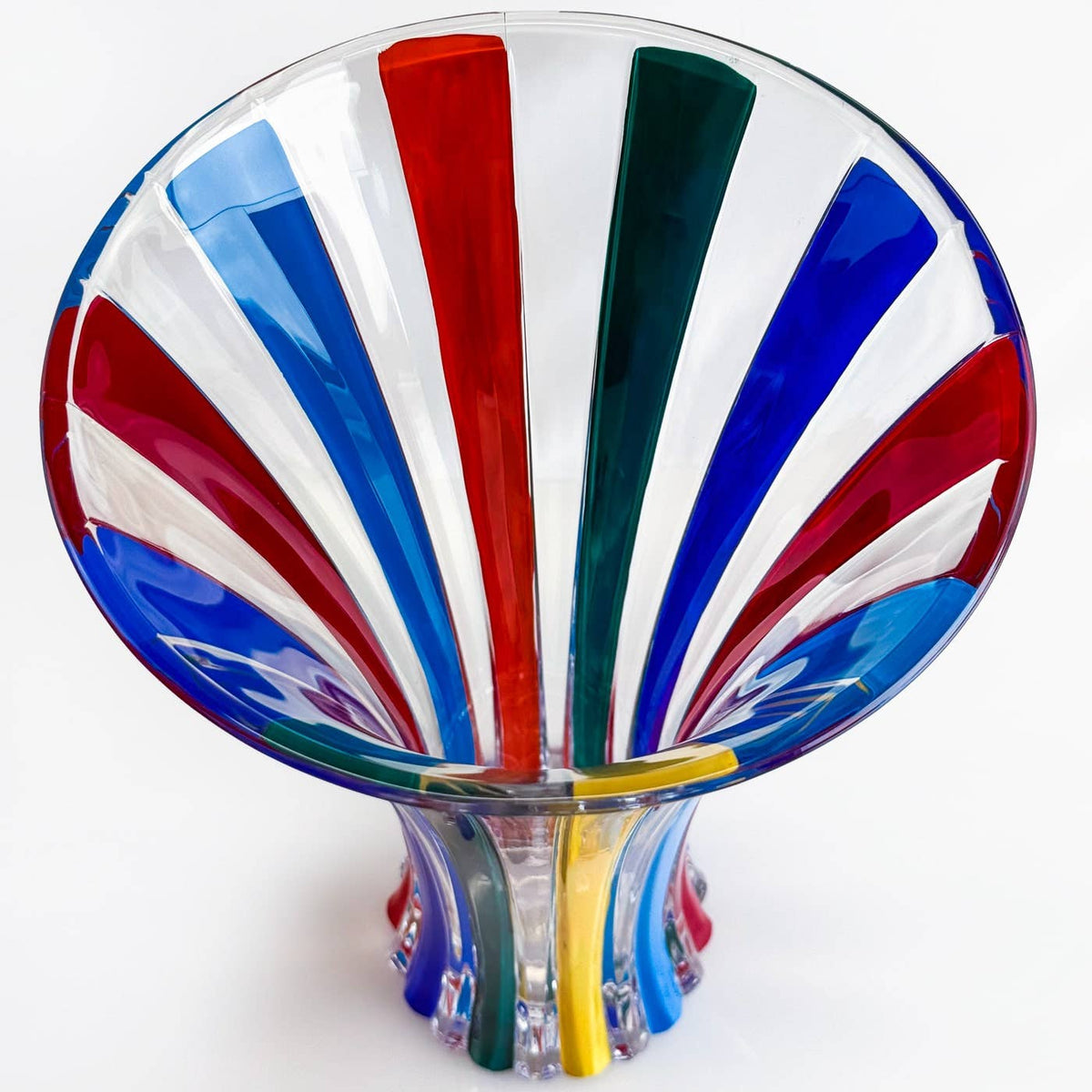 Large Crystal Vase – Timeless Multicolor Opaque, Hand-Painted | Made in Venice