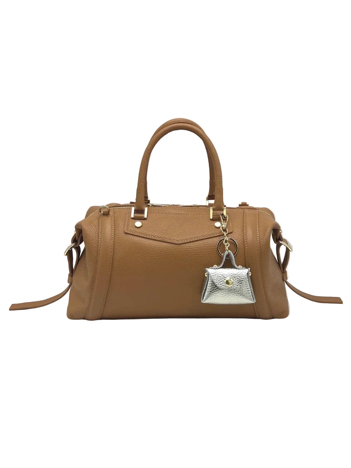 Detachable Genuine Leather Tiny Tote Coin Pouch Keychain | Made in Tuscany