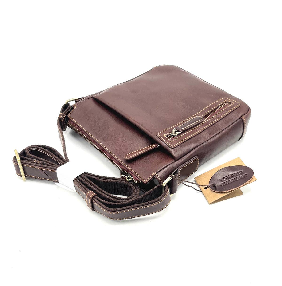 Buffered leather shoulder bag, for men, art. TA4808 | Made in Italy