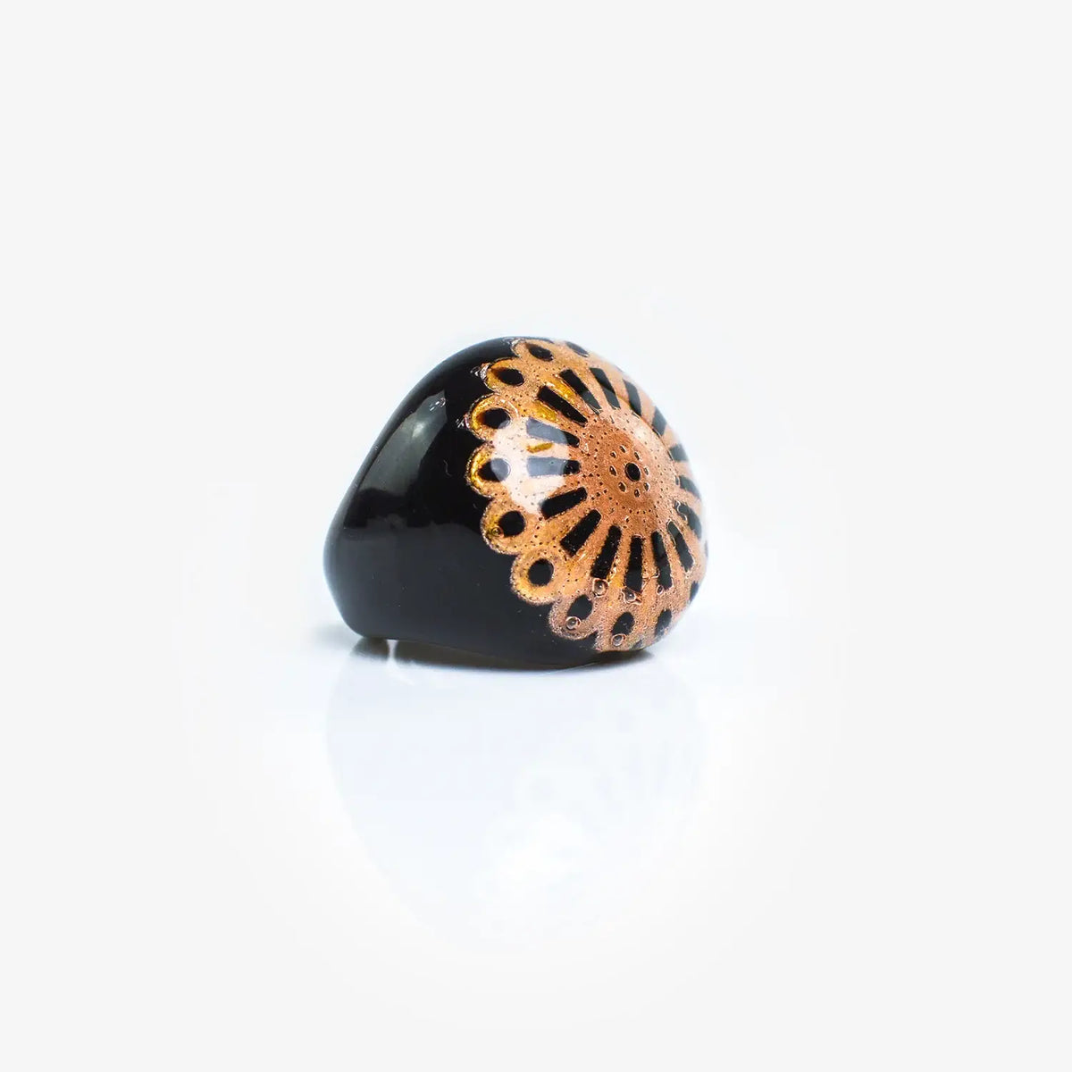 Murano Glass Lace Ring, Black & Lilac | Made in Venice