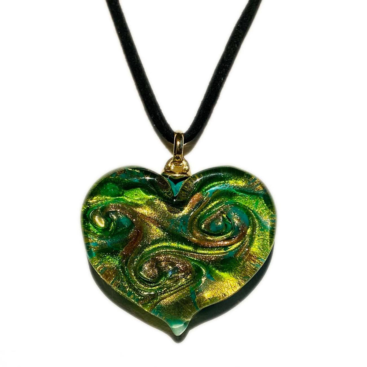 Van Gogh Heart Murano Glass Necklace - Assorted Colors | Made in Venice