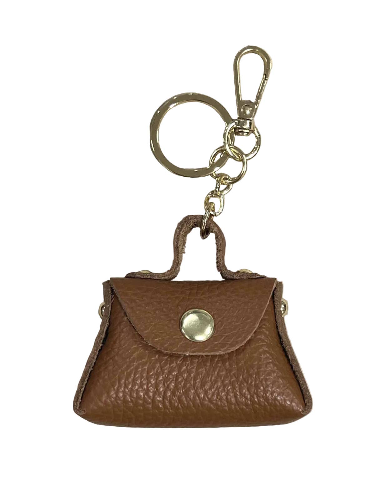 Detachable Genuine Leather Tiny Tote Coin Pouch Keychain | Made in Tuscany