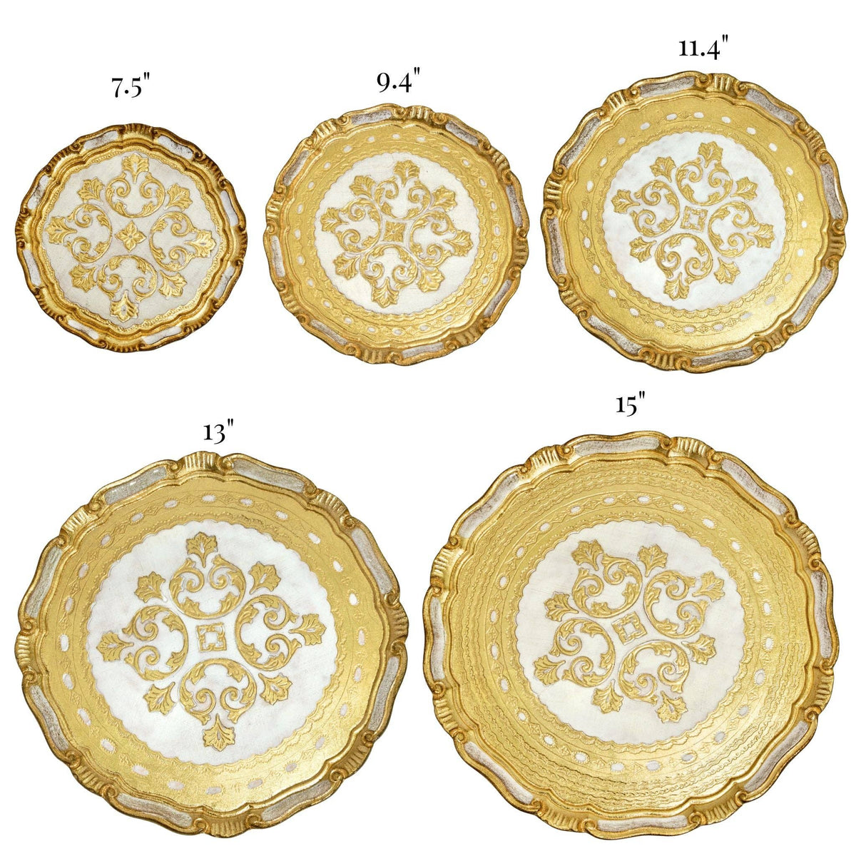 Florentine Carved Gilded Wood Circle Tray | Made in Tuscany