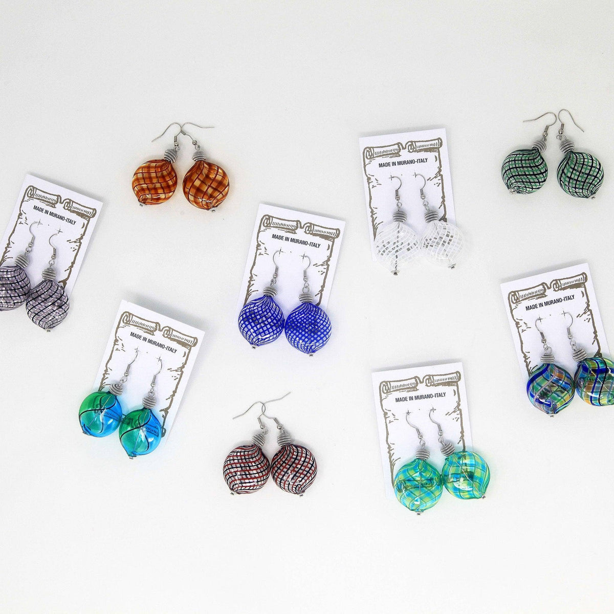 Murano Glass Penny Bead Earrings, Assorted Colors | Made in Venice