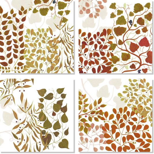 Foliage Linen Napkins, Set of 4 | Made in Sicily