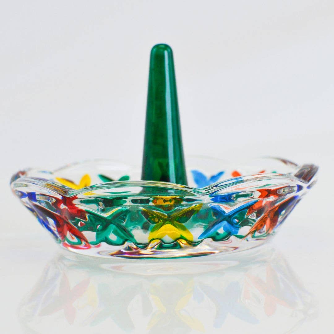 Crystal Ring Holder – Blue, Orange, or Green | Made in Venice