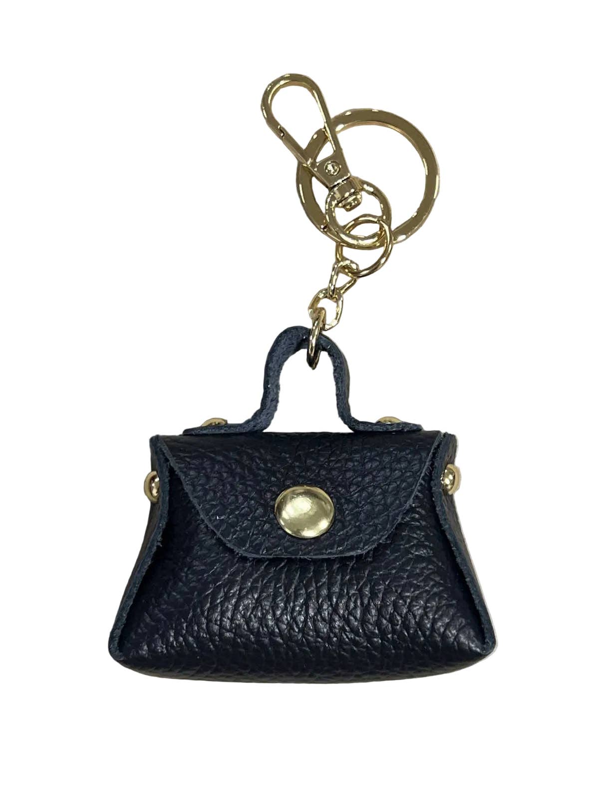 Detachable Genuine Leather Tiny Tote Coin Pouch Keychain | Made in Tuscany
