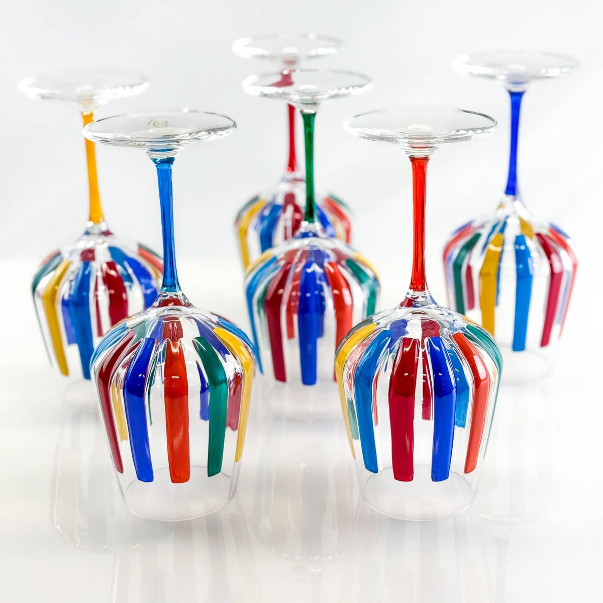 Italian Crystal Spritz Wine Glass, Multicolor Opaque | Made in Venice