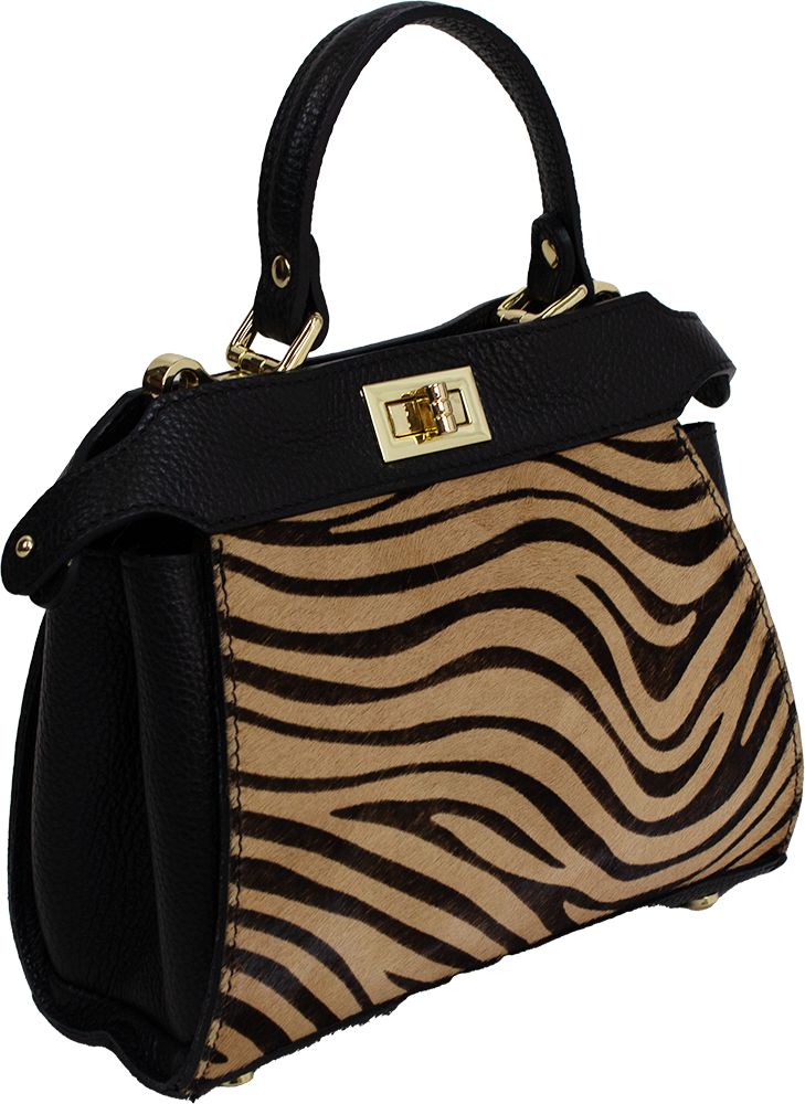 BORSA A TRACOLLA IN PELLE ANIMALE ITALIANA