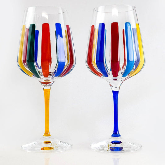 Italian Crystal Spritz Wine Glass, Multicolor Opaque | Made in Venice