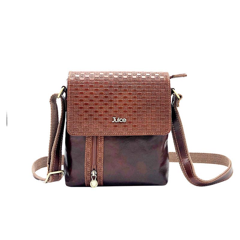 Hand buffered leather shoulder bag | Made in Italy