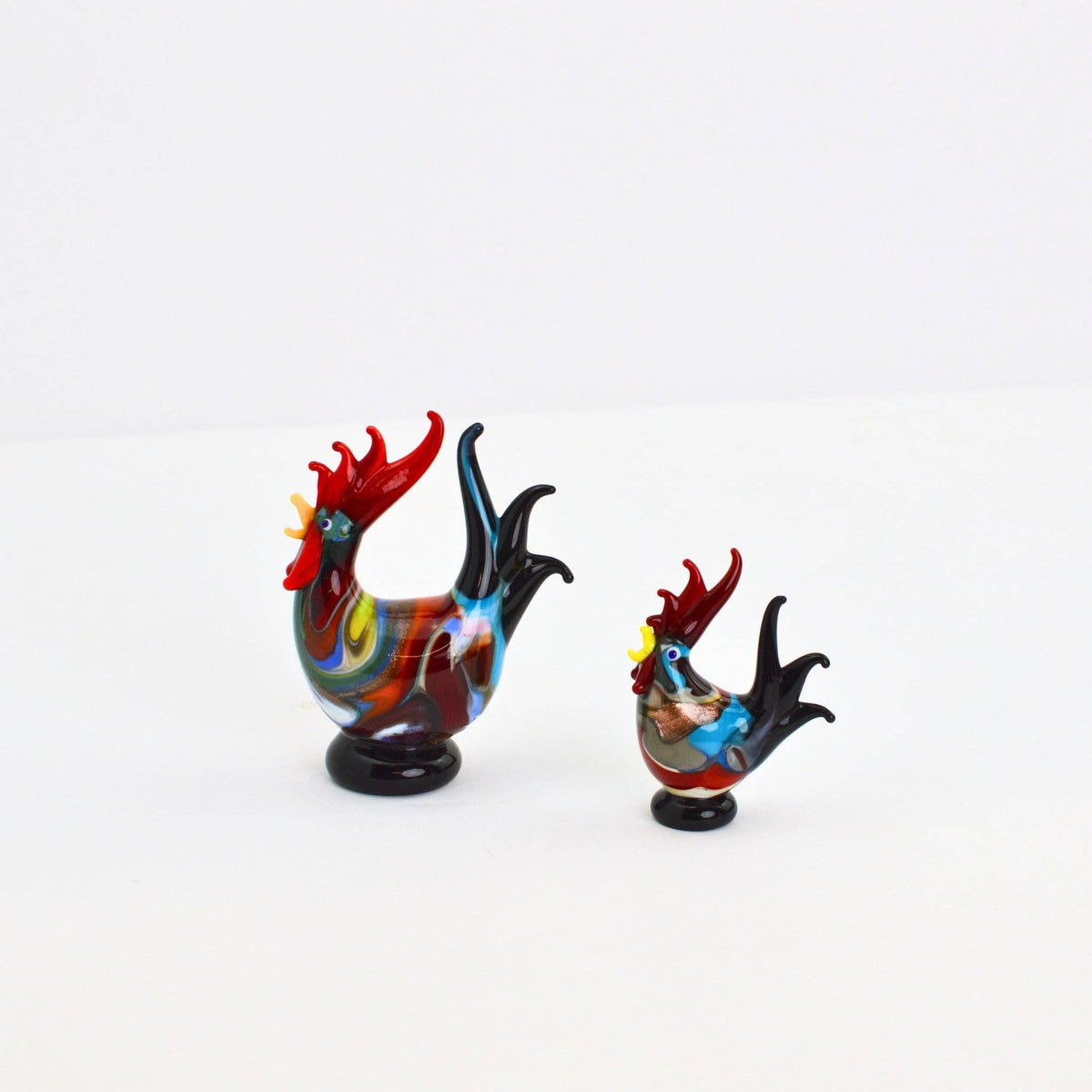 Marbled Murano Glass Rooster, Figurine | Made in Veneto