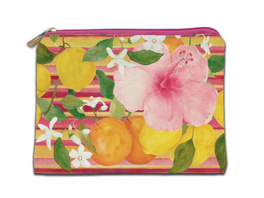Hibiscus Cotton Pouch | Made in Sicily