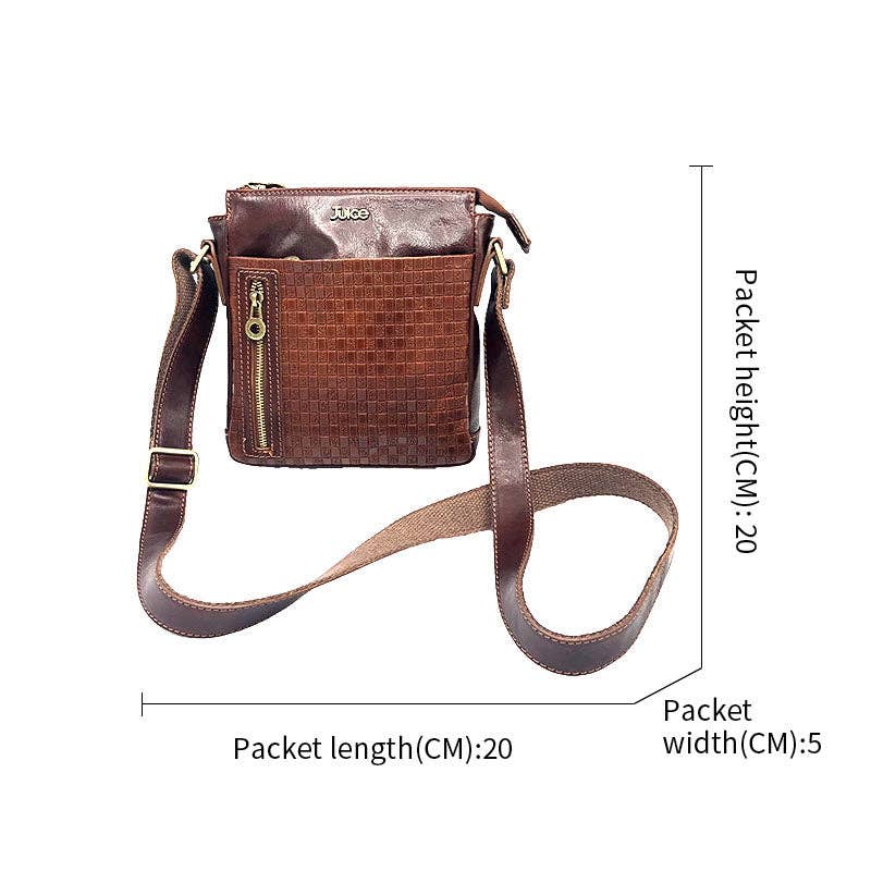 Small Hand Buffered Leather Shoulder Bag with Zip Closure | Made in Tuscany