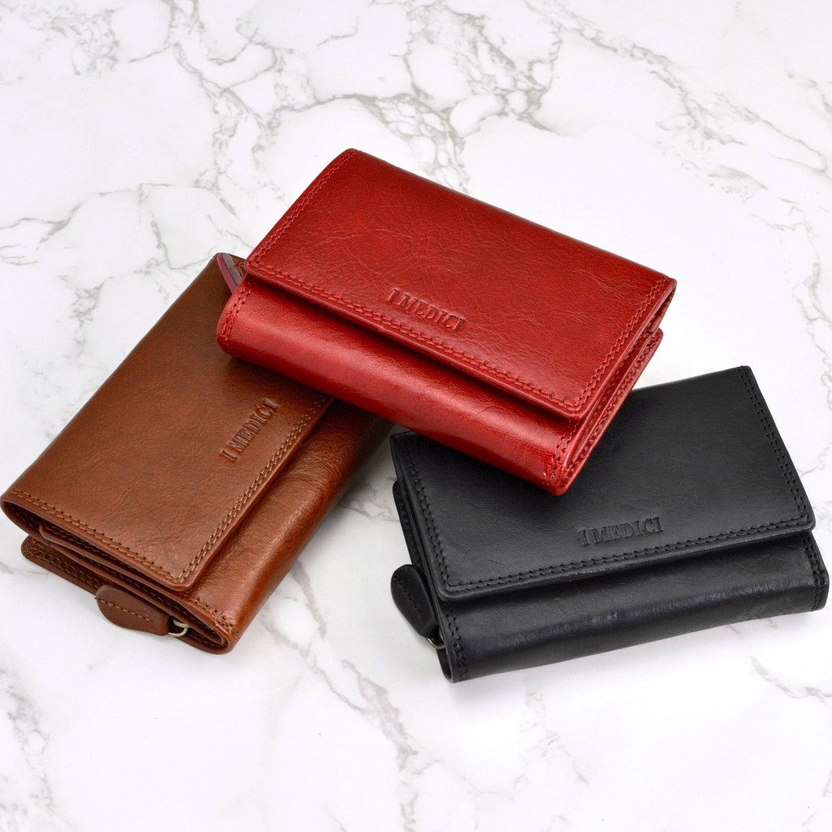 Gemma Women's Tri-fold Italian Leather Wallet | Made in Italy