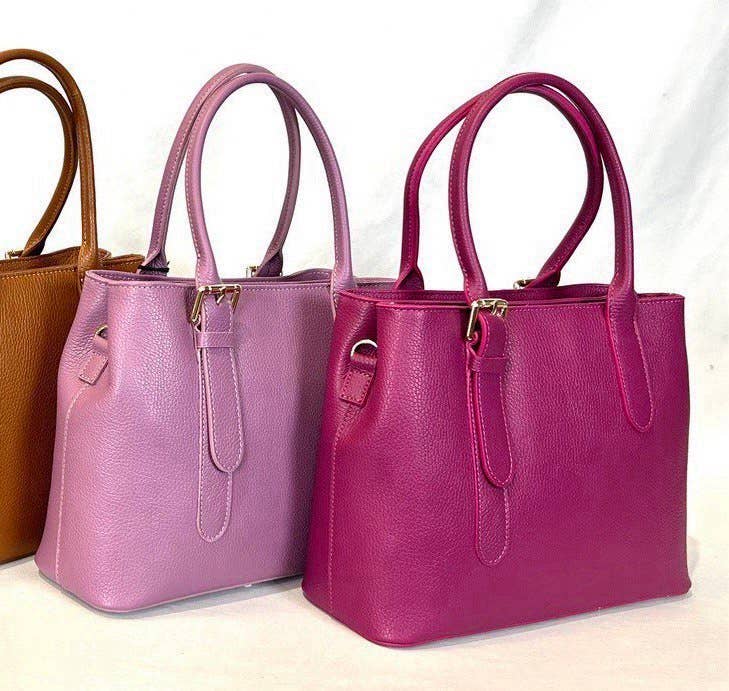 Jenny Borsa a Spalla in Vera Pelle Italiana con Manici a Cintura