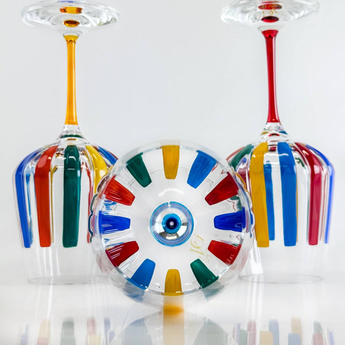 Italian Crystal Spritz Wine Glass, Multicolor Opaque | Made in Venice