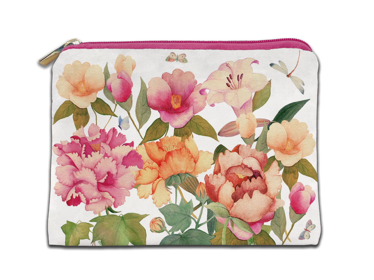 Pochette in cotone "Peonia", 100% Made in Italy