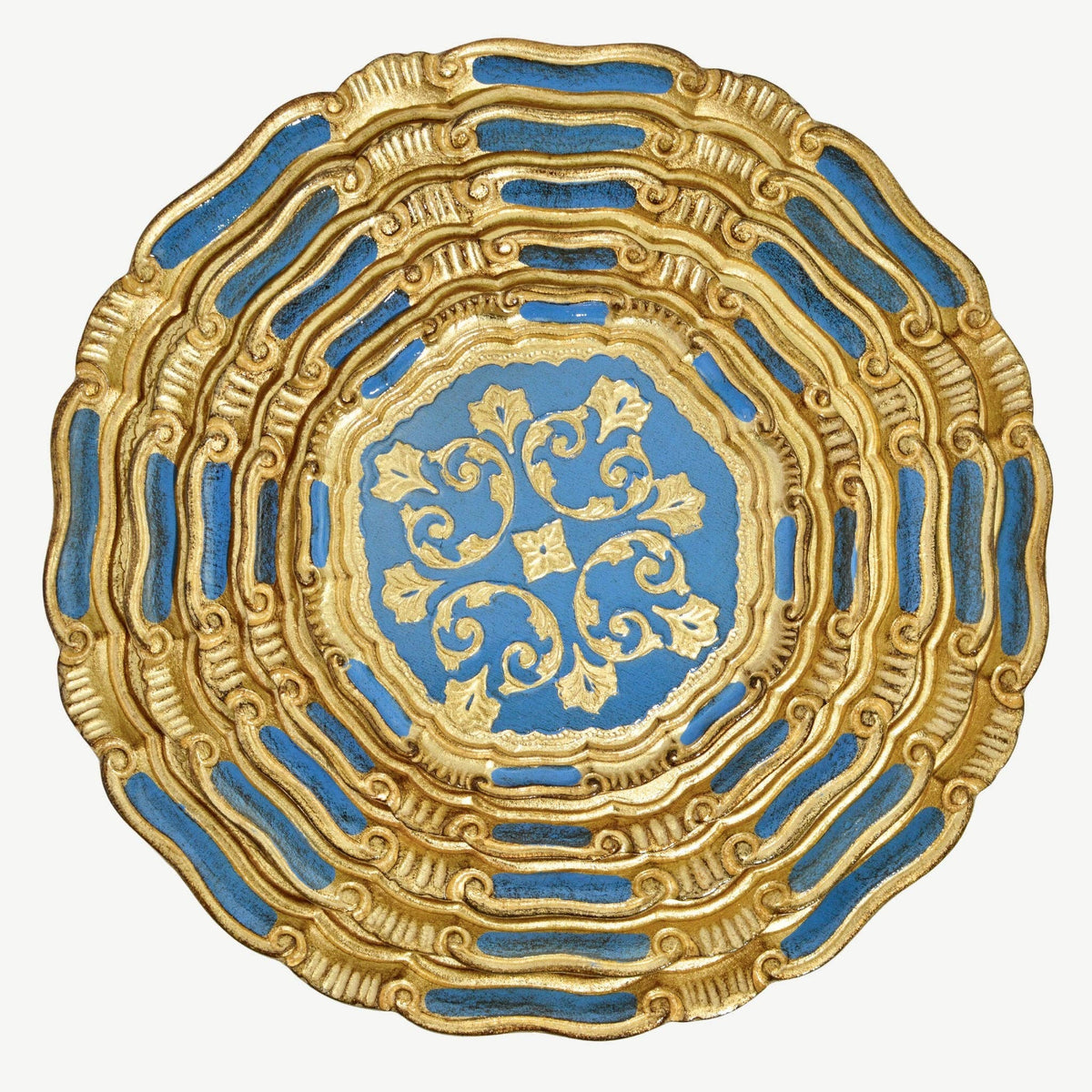 Florentine Carved Gilded Wood Circle Tray | Made in Tuscany