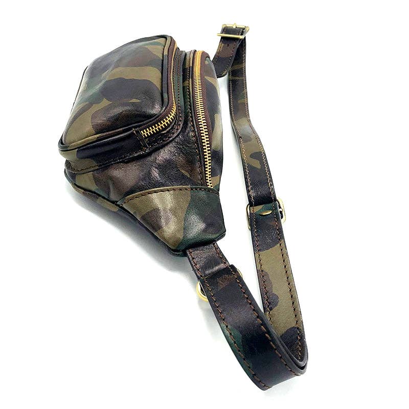 Printed leather belt and crossbody bag | Made in Italy