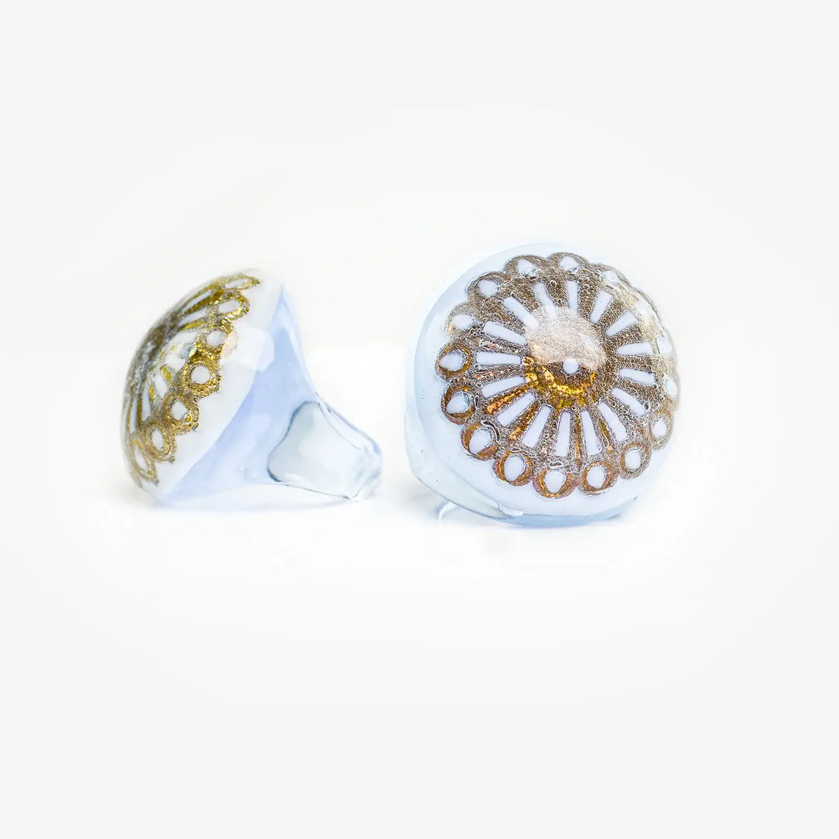 Murano Glass Lace Ring, Black & Lilac | Made in Venice