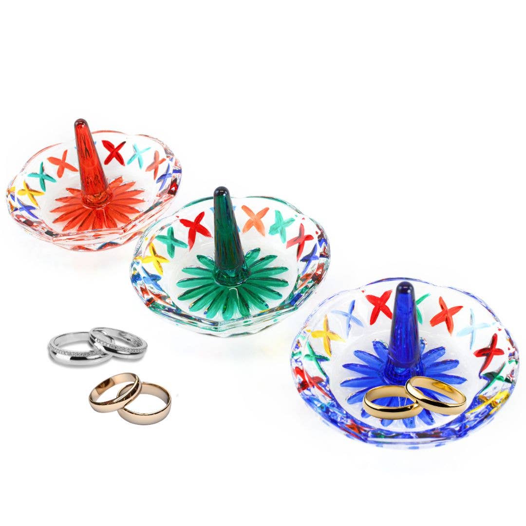 Crystal Ring Holder – Blue, Orange, or Green | Made in Venice