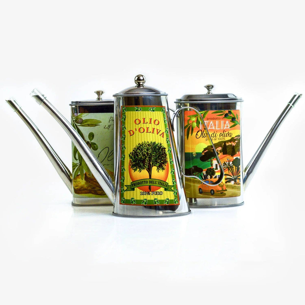 Stainless Steel Vintage Italian Designs Oil Can | Made in Italy