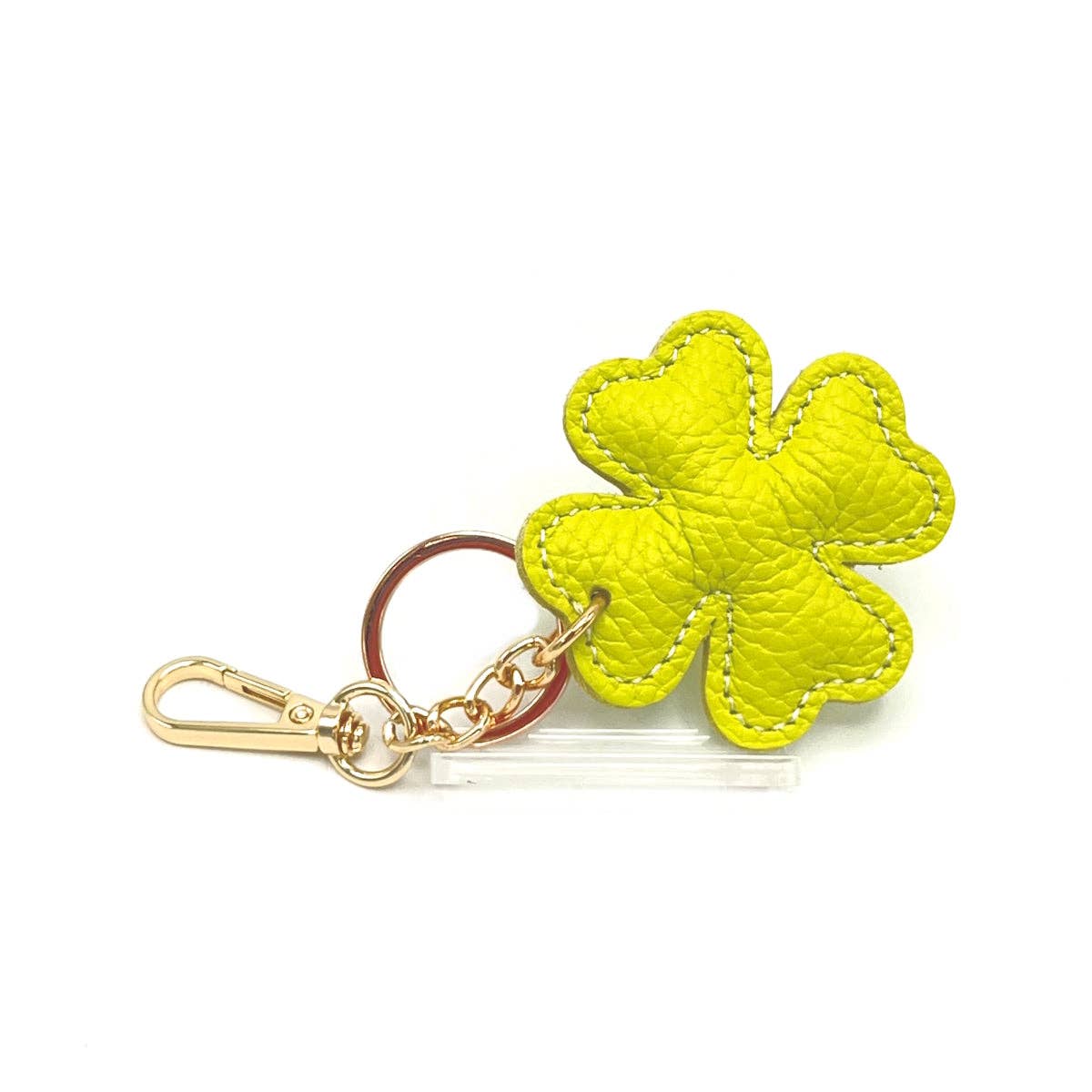 Genuine leather key chain, Lucky leaf, art. PO04 | Made in Italy