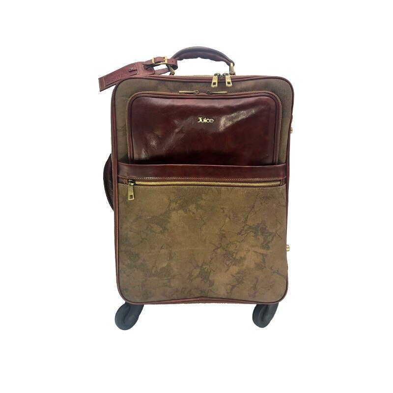 Hand buffered leather and canvas trolley | Made in Italy