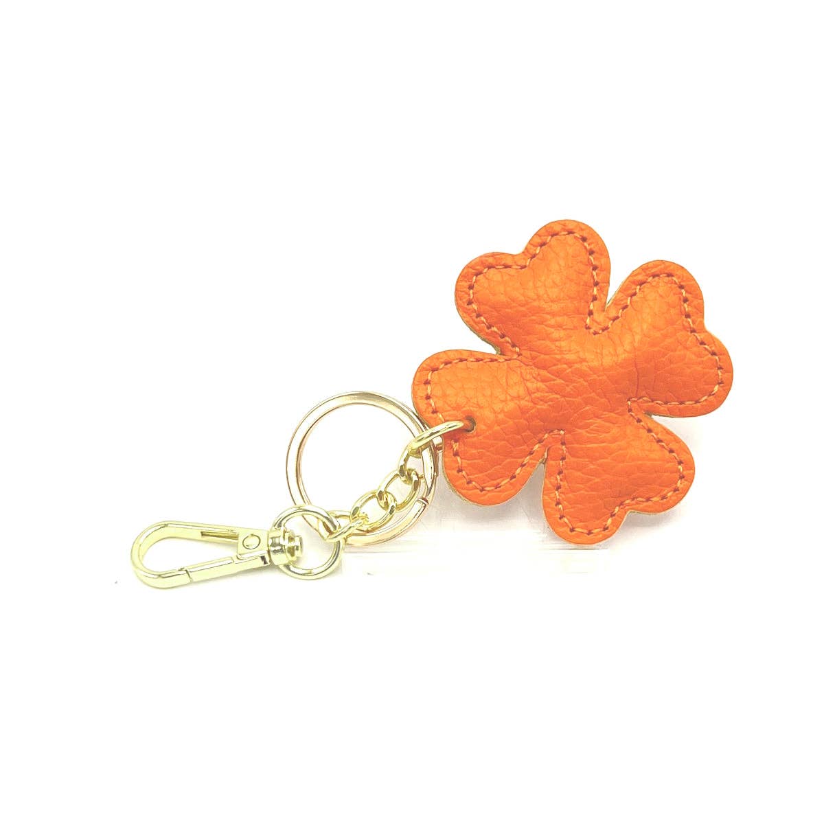 Genuine leather key chain, Lucky leaf, art. PO04 | Made in Italy