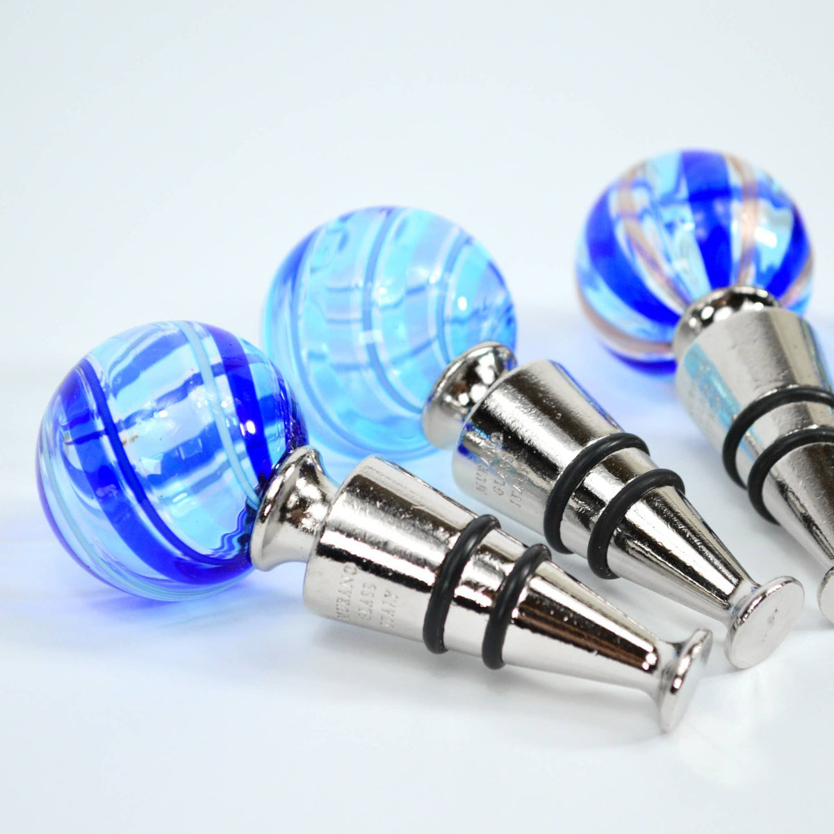 Murano Glass Wine Stoppers, Filigrana | Made in Veneto