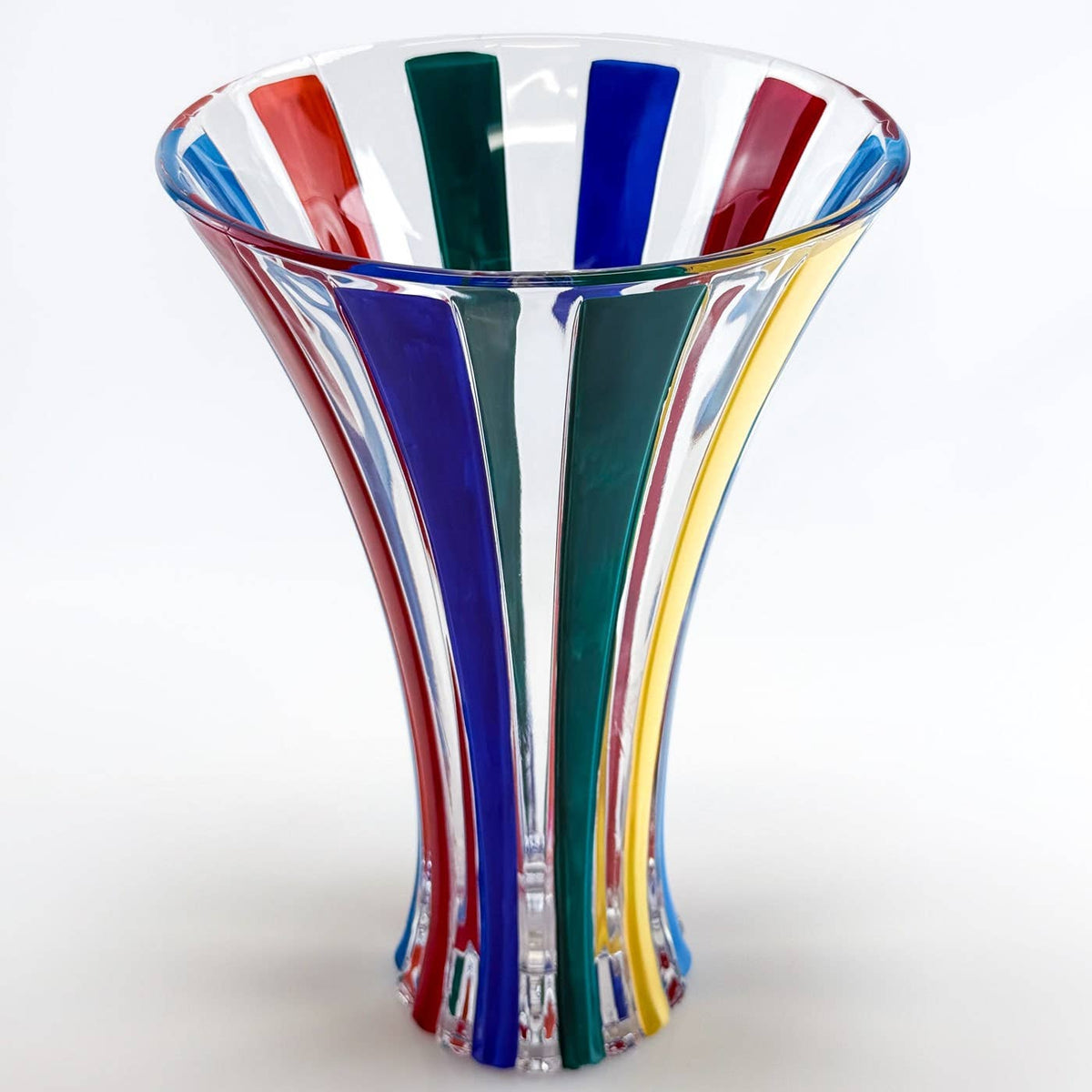 Large Crystal Vase – Timeless Multicolor Opaque, Hand-Painted | Made in Venice