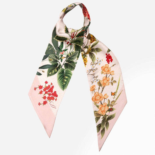 Skinny Silk Scarf - Pink | Made in Lombardy