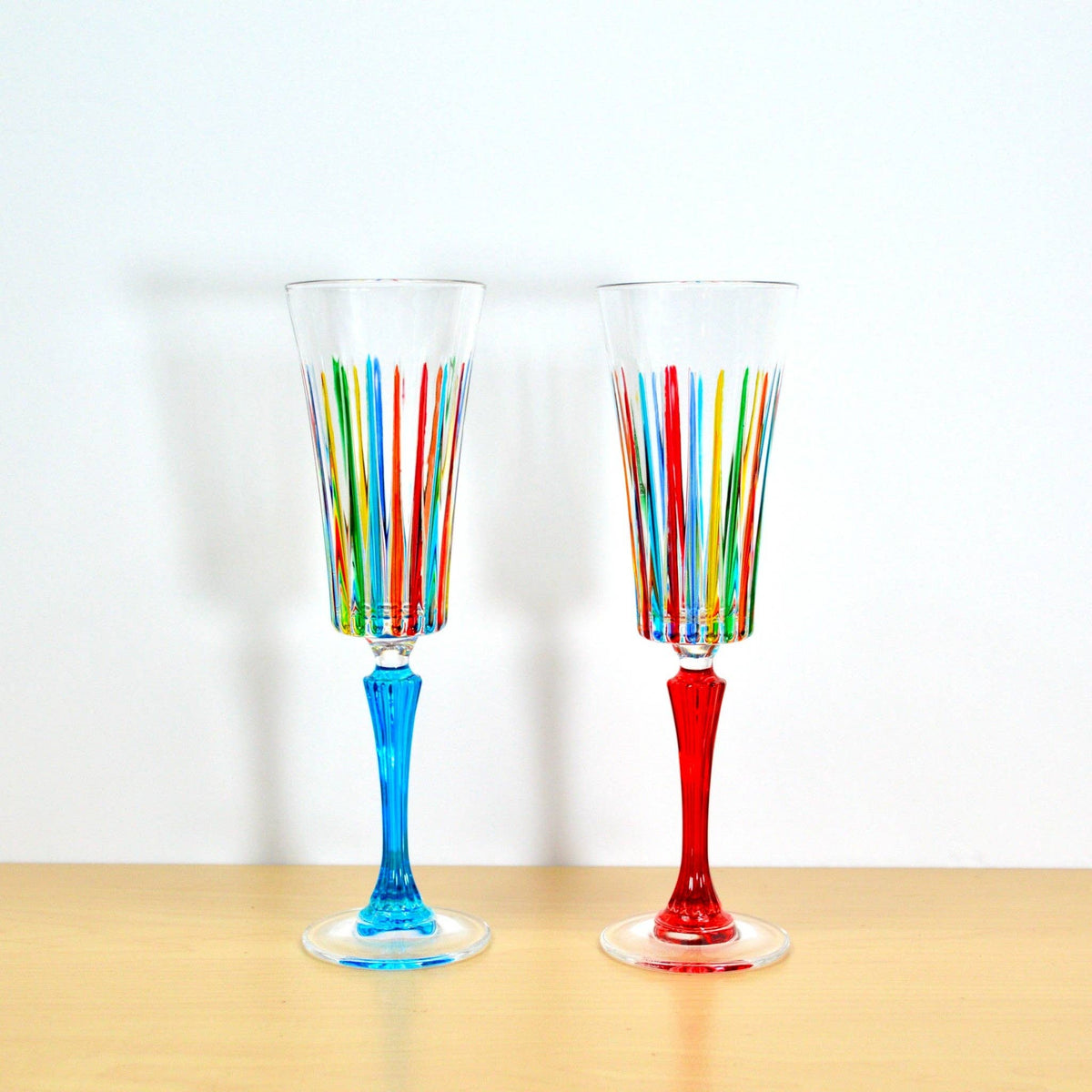 Timeless Champagne Glasses, Hand-Painted Italian Crystal | Made in Venice