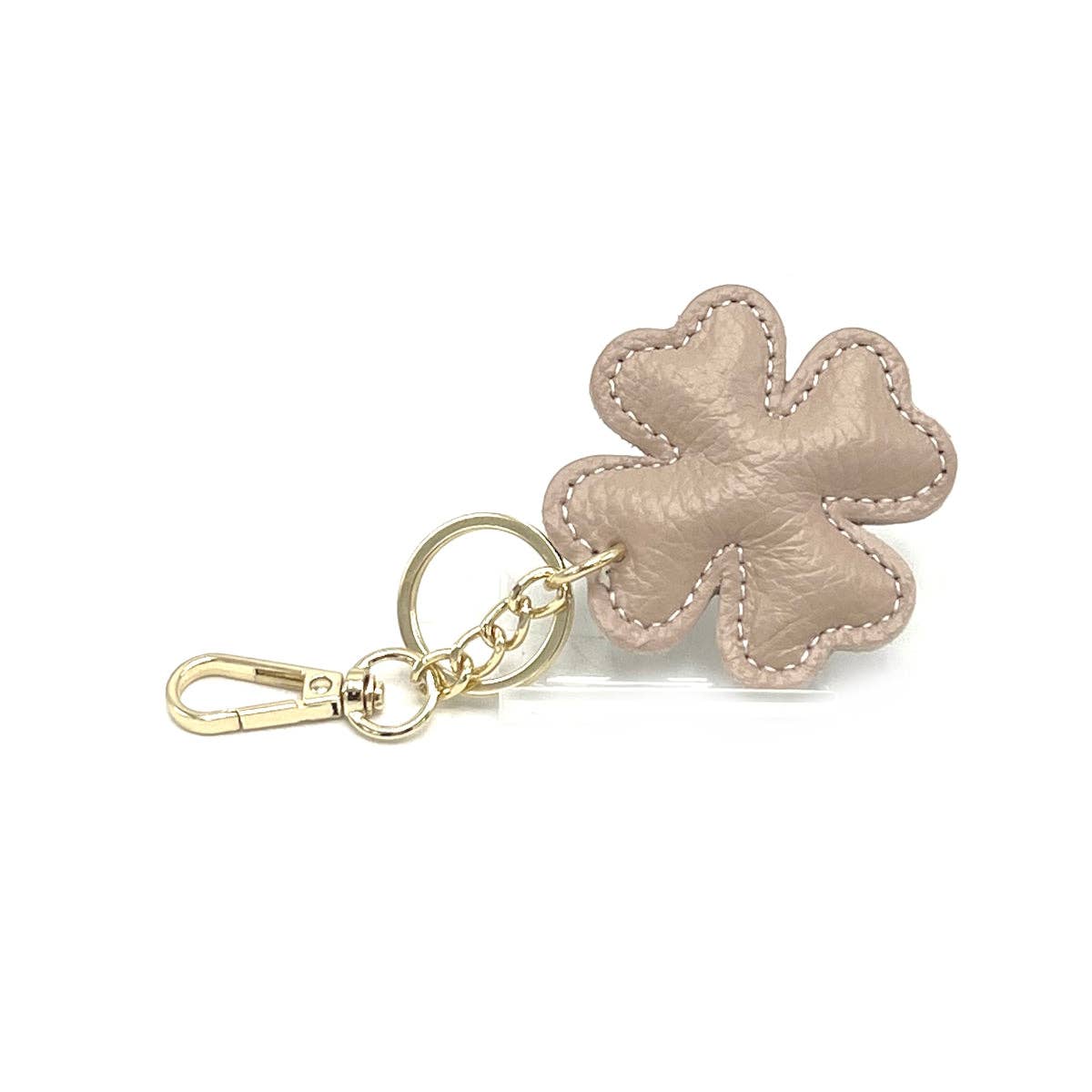 Genuine leather key chain, Lucky leaf, art. PO04 | Made in Italy