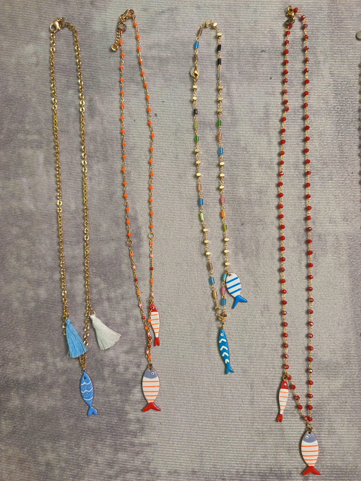 Women's Steel Necklace with Enamel Fish | Made in Lazio