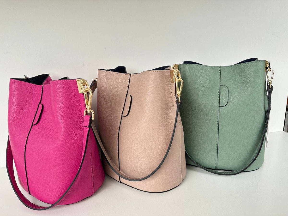 Serge Italian Leather Bucket Bag JIJOU CAPRI | Made in Campania