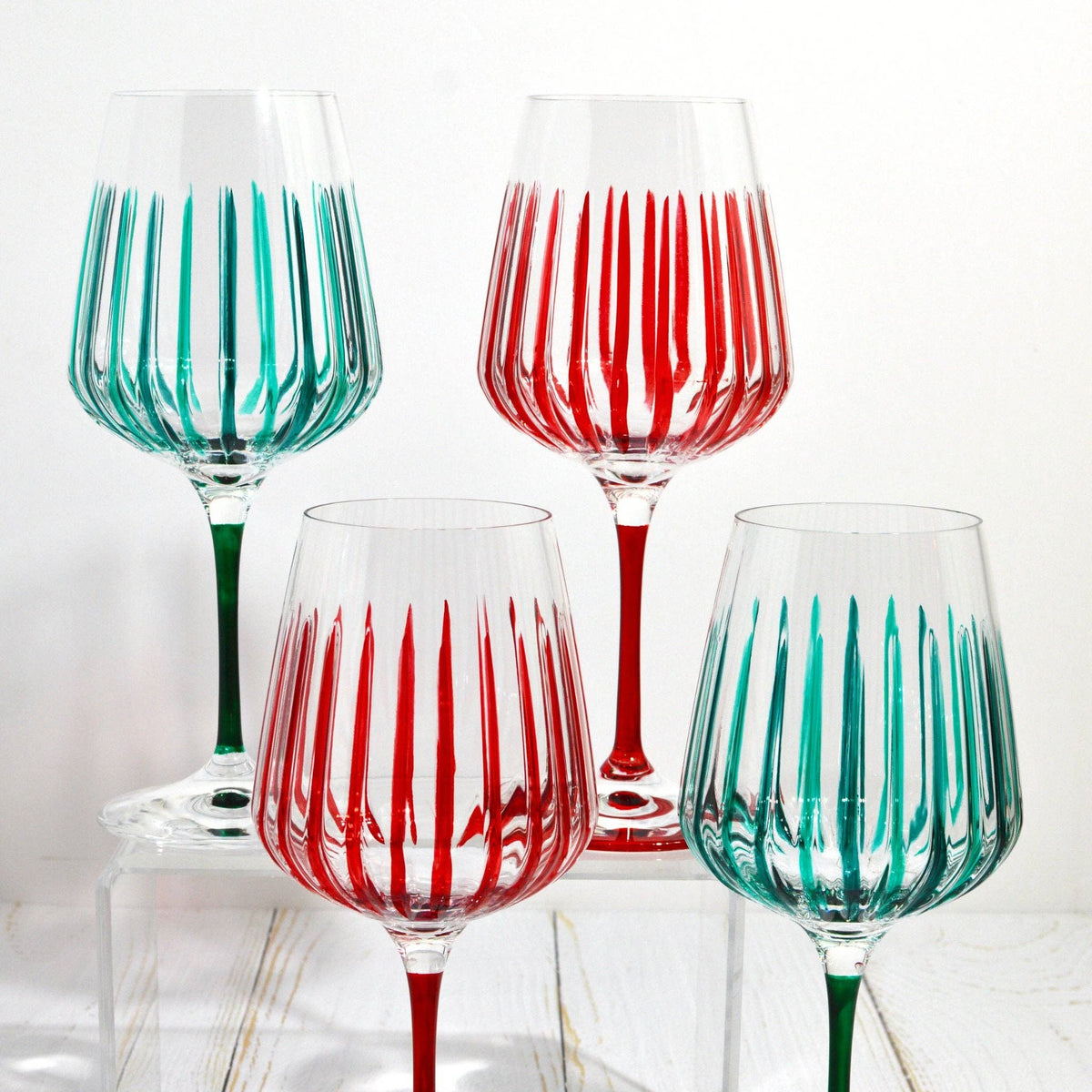 Italian Crystal Spritz Wine Glass, Ruby Red | Made in Venice