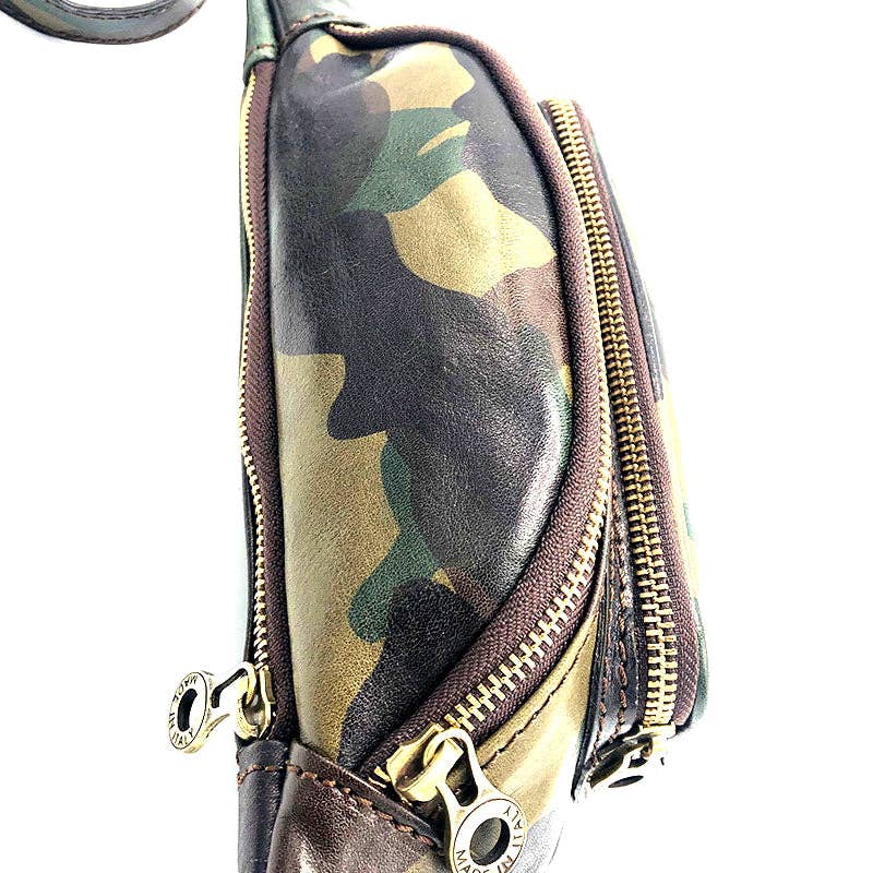 Printed leather belt and crossbody bag | Made in Italy