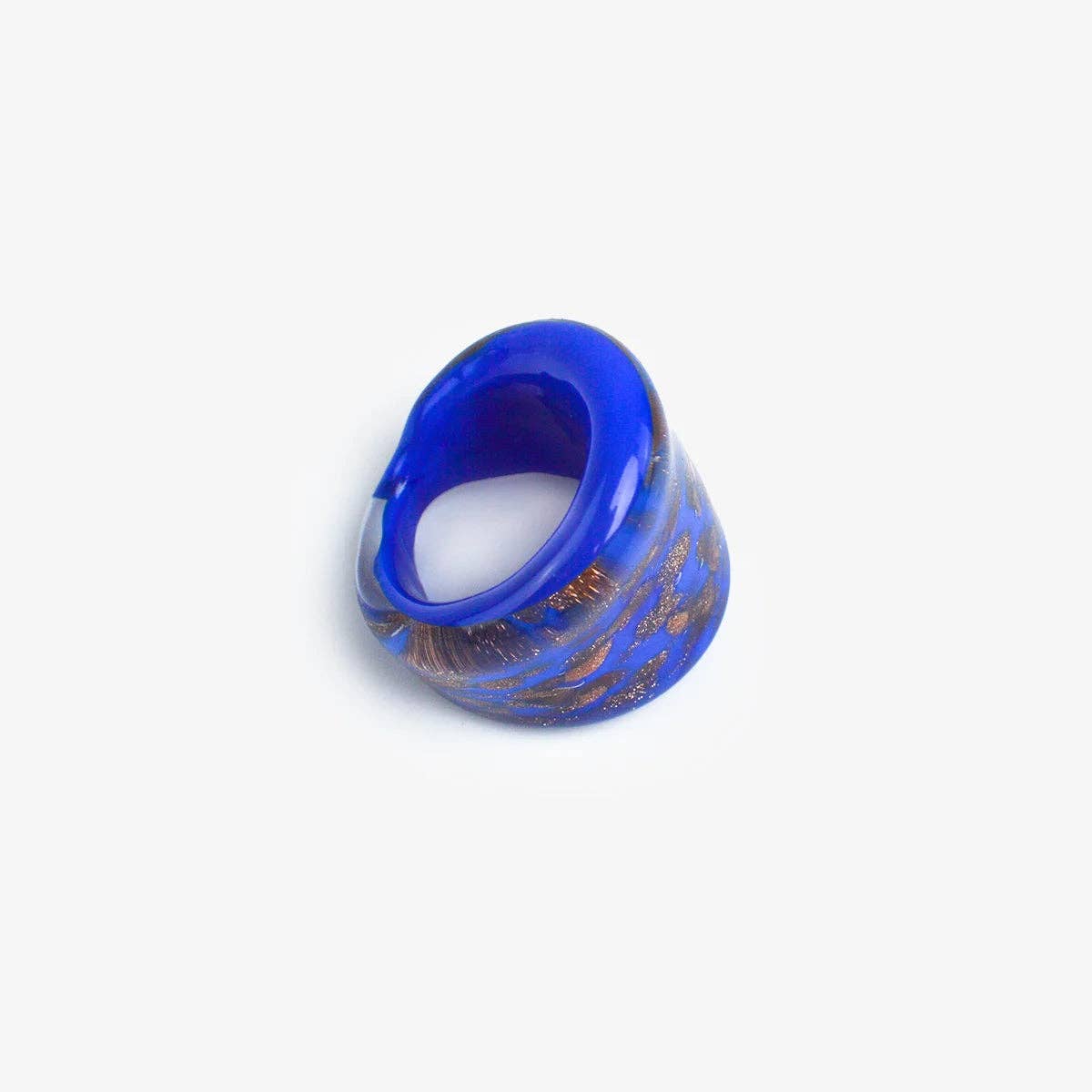 Flat Avventurina Murano Glass Ring | Made in Venice