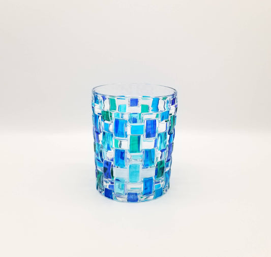 Aqua Cocktail Rocks Glass - Venetian Glass | Made in Veneto