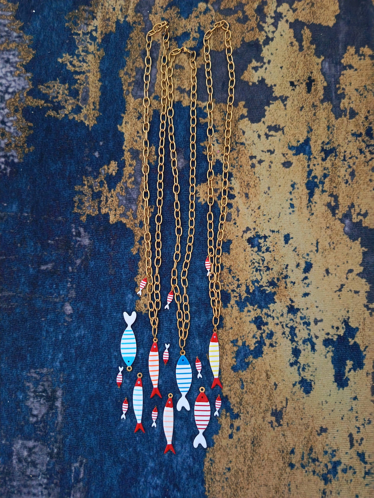 Women's Steel Necklace with Enamel Fish | Made in Lazio