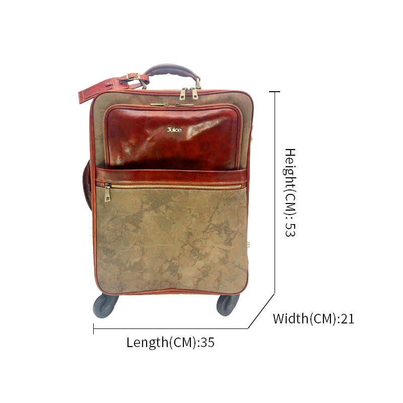 Hand buffered leather and canvas trolley | Made in Italy