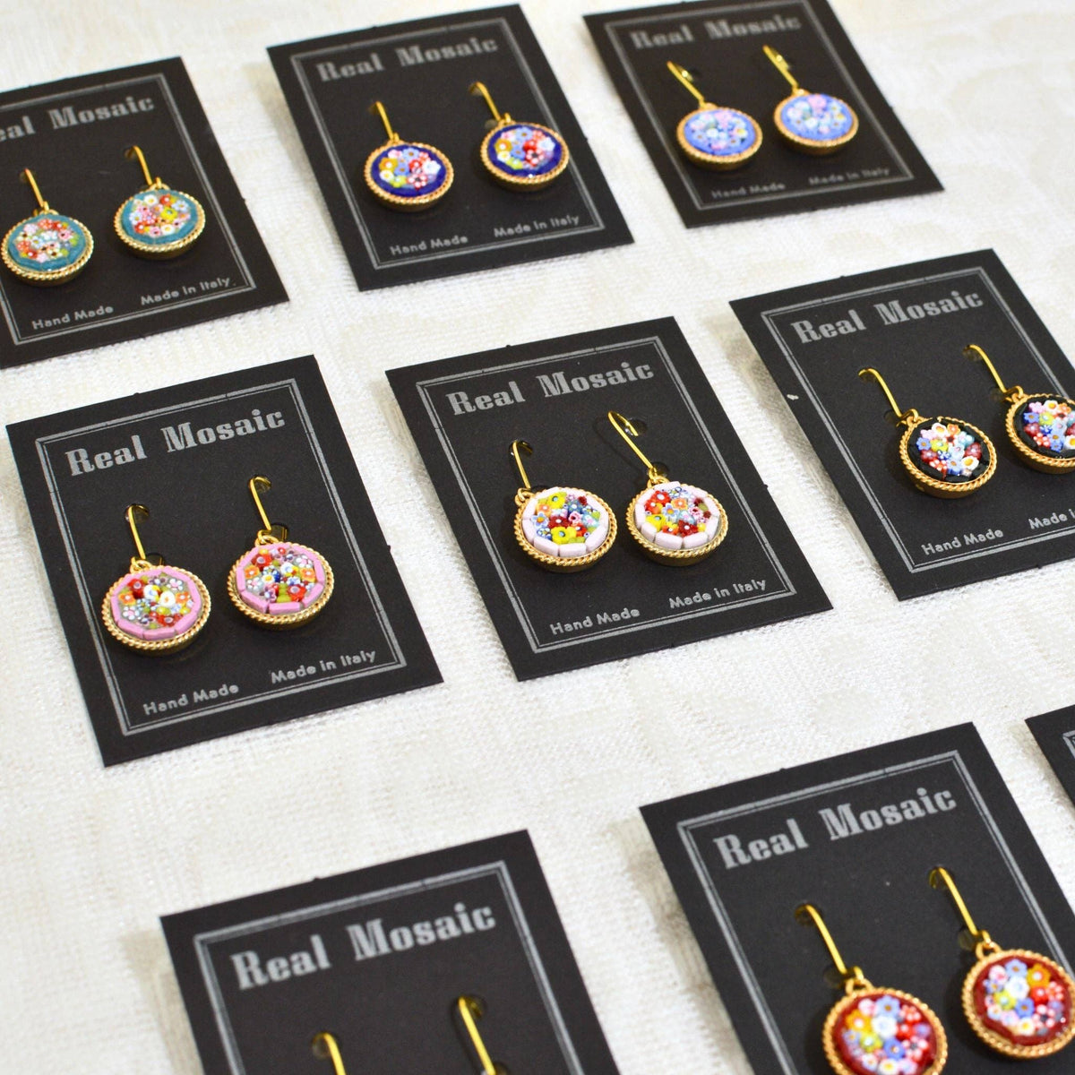 Florentine Mosaic Earrings, Large Circle | Made in Tuscany