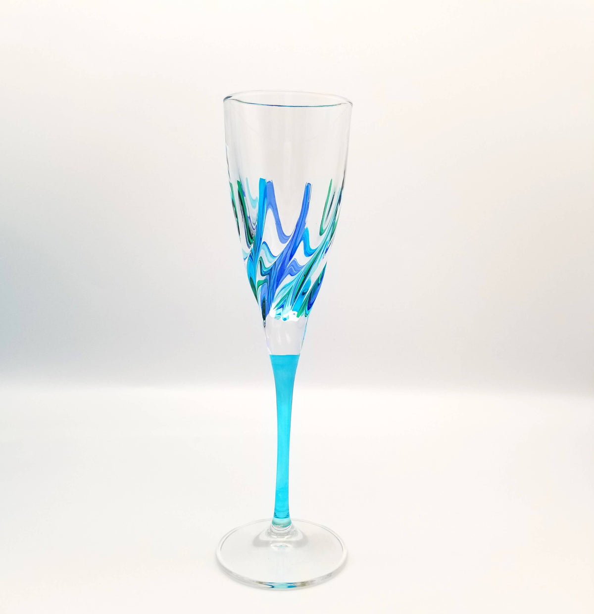 Trix Champagne Aqua Flute - Venetian Glass | Made in Veneto