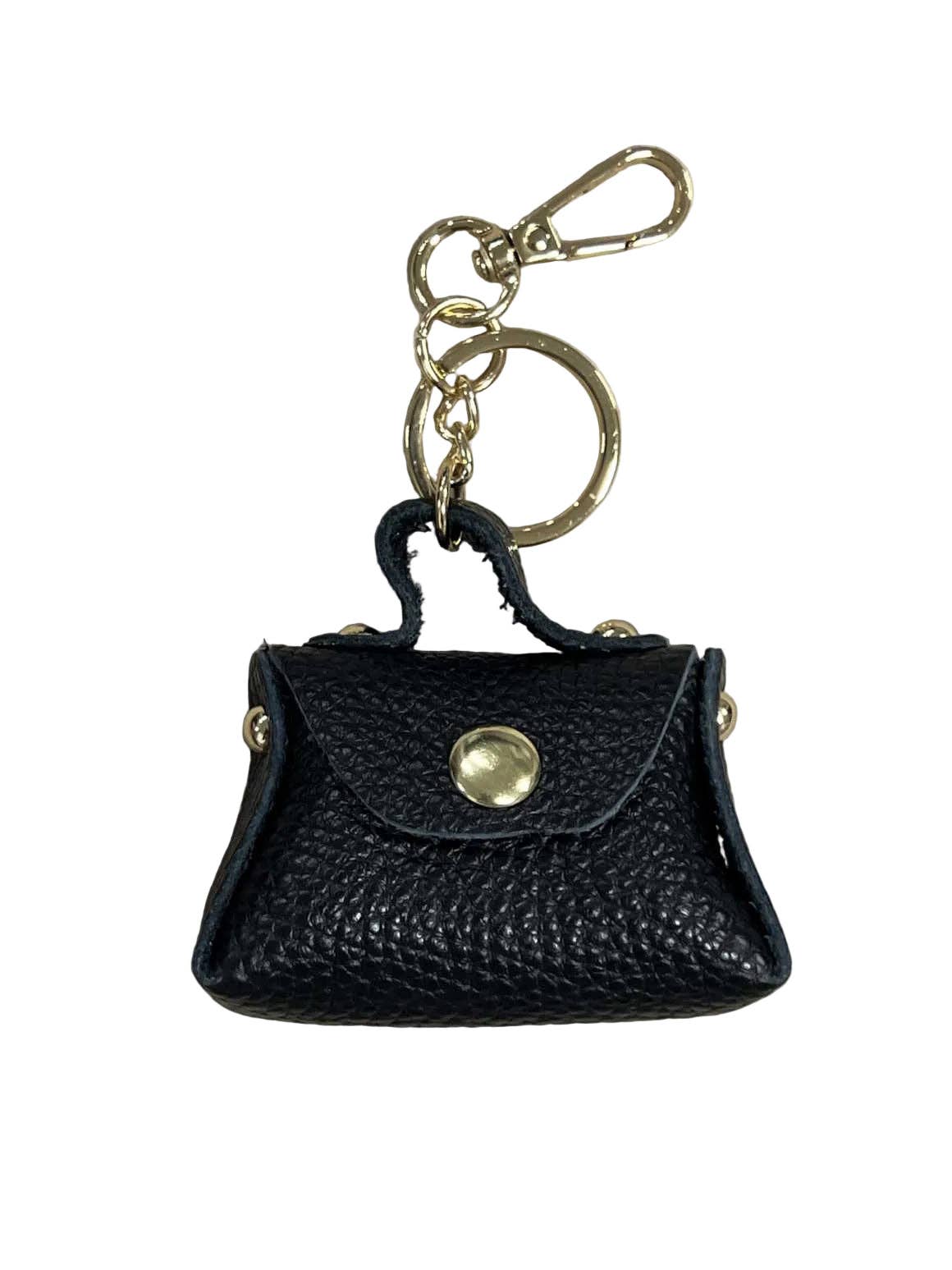 Detachable Genuine Leather Tiny Tote Coin Pouch Keychain | Made in Tuscany